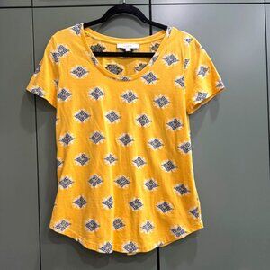 Loft Gold and Navy Crew Neck Shirt